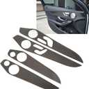 Inner Door Panel Cover, Carbon Fiber Interior Driver Memory Key Rear Speaker Decor Sticker for Benz C Class W205 GLC Class