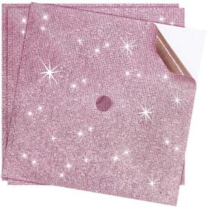 3 Sheets Construction Paper for Graduation Cap Decoration Bling Rhinestone Colorful Self-Adhesive Cardstock Grad Cap for Photo DIY Graduation Hat Topper Party Decoration(Pink)