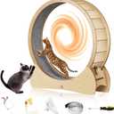Cat Wheel for Indoor Cats - 40" Large Cat Exercise Wheels, Cats Running Wheel (M, wood)