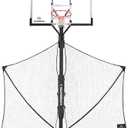 Silverback Basketball Yard Guard Defensive Net System Rebounder with Foldable Net and Arms into Pole, White/Black, Large