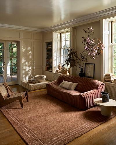 Loloi Leanne Ford Craven Collection CVN-02 Spice/Rose 9'-3" x 13' Area Rug Geometrical, Patterned, Neutral, Living Room, Bedroom, Dining Room