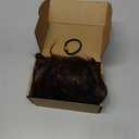 FLUFYMOOZ Wavy Curly Claw Clip Ponytail - Natural Synthetic Hairpiece, 18 Inch (Dark Chocolate Brown)