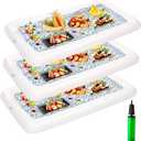 JOYIN 3-Pack Inflatable Serving Bars Cooler - Inflatable Cooler Ice Buffet Salad Serving Trays with Drain Plug, Food Drink Holder for Indoor Outdoor Summer Picnic Beach Pool Luau Party