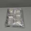 Set of 2 Stainless Steel Rectangular Divided Plates Tray 5 Sections Dinner Plates for Adults - Unbreakable Metal Plate for Campers, and Portion Control Reusable Plate