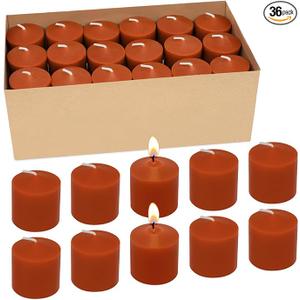 Mi Ka YIa 10 Hour Burgundy Votive Candles for Weddings Party Christmas and Emergency, Set of 36 Unscented Bulk Candles for Restaurants and Home Decoration