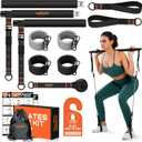 Pilates Bar Kit with Resistance Bands, 3-Section Multifunctional Yoga Pilates Bar with Metal Adjustment Buckle.Portable Pilates Equipment for Women & Men Full-Body Workouts at Home Gym