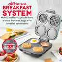 Dash MultiMaker Family Mini Maker System - Dual Ceramic Nonstick Cooking Surfaces - Built-In Cord Wrap - Makes 4-Inch Waffles - Aqua, 8 Plates