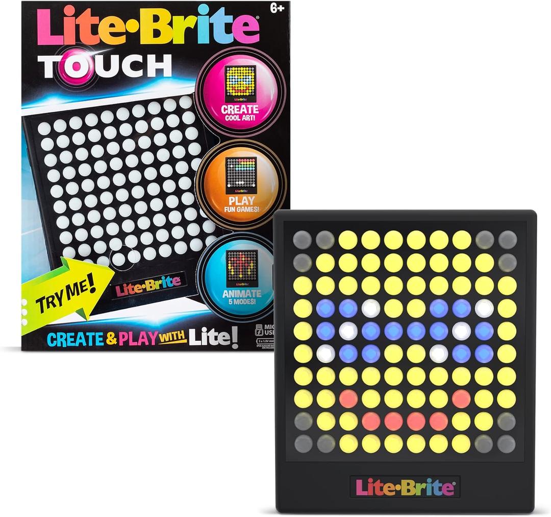 Lite-Brite Touch - Create, Play and Animate - Light Up Portable Stem Sensory Learning Toy, Creative Art Stem Toy for Girls, Boys, Unisex, Toddler, Holiday, Birthday, Gift, Ages 6+