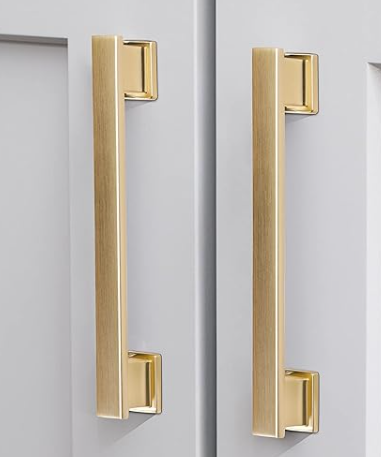 VEHCIL 20 Pack Brushed Gold Cabinet Handles, 5" Kitchen Cabinet Pulls Drawer Dresser Handles Cabinet Hardware for Kitchen Cupboard, Solid Zinc Alloy