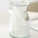 New 2026 Design Ribbed Glass Vase Wide - 8 Inch Tall Ribbed Vase for Wedding Reception, Home Decor, Housewarming Gift (Clear) Decorative Flower Vases - Bud Vase for Centerpieces Cylinder Vases