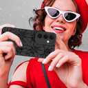 MZELQ for Samsung Galaxy S24 Fe Case, Silicone Black Floral Flowers Sunflowers Cute Pattern, Camera Protection Soft Slim Phone Case for Girls Women -Black