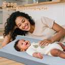 Vegan Leather Baby Changing Pad, Waterproof & Wipeable Soft Diaper Changing Mat 32 x 16.6" Comfortable Infant Changing Station for Dresser & Table