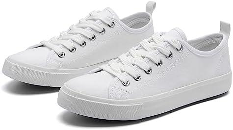 Canvas Shoes for Women Casual Low Top Sneakers Fashion Womens Tennis Shoes with Extra Laces, Size 11