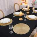 Round Placemats Gold Metallic Set of 6 Vinyl Hollow Placemats 15 Inch, Washable Easy Clean Wipeable Non Slip Stain Heat Resistant Dining Table Place Mats for Wedding Party Decoration by Snowkingdom