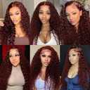 Color #33 Bundles Human Hair Copper Red Kinky Curly Human Hair Bundles 22 24 26 Inch Unprocessed Brazilian Virgin Human Hair Bundles Reddish Brown Bundles No Tangle Hair Extensions