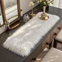 Faux Fur Table Runner,Table Runner for Soft Luxury Winter Decor Xmas White Decorations,Party Birthday Dresser Fur Cover Coffee Table Runners(White, 12x35 inches)