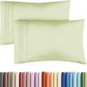 Queen Pillow Cases Set of 2 - Ultra Soft Hotel Quality Pillowcase Covers - Comfy Bedding for Women, Men, Kids & Teens - Machine Washable Pillow Protectors - 2 Pieces Set - Queen Size Light Sage Green