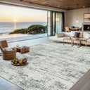 6x9 Area Rugs for Living Room - Washable Rug Modern Abstract Soft Large Neutral Non-Slip Carpet Indoor Floor Stain Resistant Thin Carpets for Bedroom Dining Room Farmhouse Nursery Home Office Grey (6' x 9')