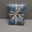 Shilucheng 100% Cotton Floral Duvet Cover King Size - 600 Thread Count, Breathable & Cooling Comforter Cover with Zipper ClosureHotel Bedding Duvet Covers 3 Piece (Navy Blue) (King (104" x 90"))