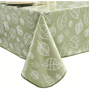 Pioggia Vinyl Tablecloth with Flannel Backed Rectangle Waterproof Oil-Proof PVC Tablecloth Wipeable Spill-Proof Plastic Table Cover for Indoor and Outdoor, 102" x 60" (Rectangular)