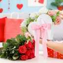 Ctosree 12 Set Heart Shaped Flower Boxes with Ribbon Bow DIY Valentine Day Flower Gift Bags Personalized Floral Packaging Bags for Bridal Shower Anniversary Valentine Day Party Supplies (White)