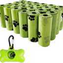 Dog Poop Bags Pet Waste Bag with Dispenser and Leash Clip Green 360 Bags 24 Rolls V24 (1 Count (Pack of 360))
