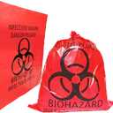 Red Biohazard Waste Bags,20pcs 16.5x20in/42x51cm Medical Action Infectious Waste Bag With Hazard Symbol Disposable Hazardous