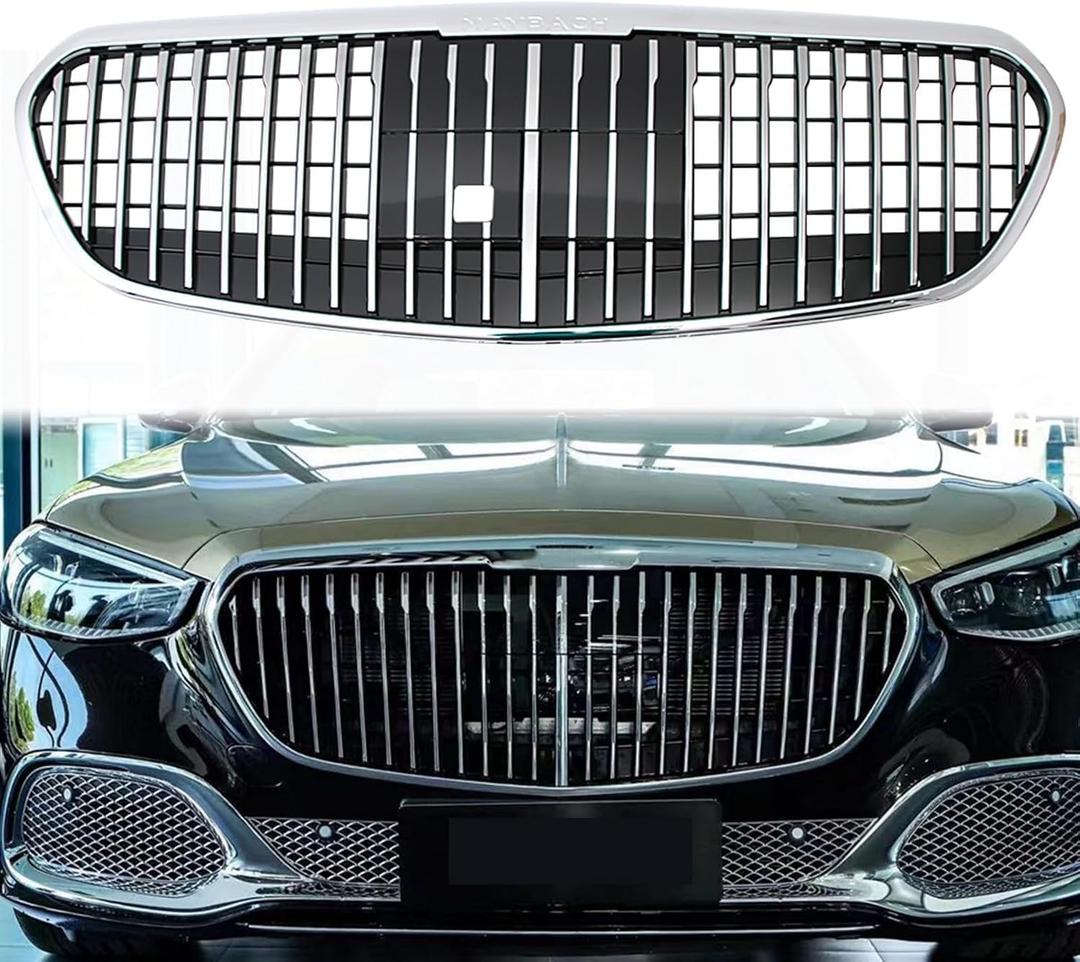 S Class Grill for Maybach Front Grille Compatible with Mercedes Benz W223 S450L S500 S580 S580e S650 S680 2022 2023 2024 W/ACC