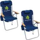 Tommy Bahama Hi-Boy 17" Seat Height 4-Position Lace-Up Suspension Folding Beach Backpack Chair