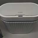 ELPHECO Bathroom Trash Can with lid - 2.5 Gallon Waterproof Sensor Trash Bin, 10 Liter Motion Sensor Trash Can, Slim Garbage Bin Bathroom Decor White with Grey Trim
