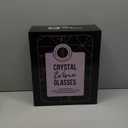 Gusto Nostro Crystal Drink Glasses Set of 4, 22 Oz Long Stem Modern Liquor Glasses for White and Red Liquor, Dishwasher Safe, Fancy, Elegant, Large and Tall Drink Glass for Wedding Christmas Anniversary (Crystal Design 3)