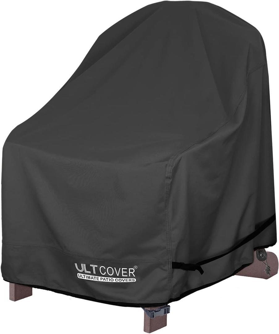 ULTCOVER Waterproof Patio Adirondack Chair Cover for Outdoor Chair Size Upto 32W x 38D x 36H inch, Black