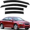 Rain Guards Compatible with 2010-2015 Chevy Cruze & 2016 Limited, Durable Acrylic Slim Tape On Window Visors Rain Guards, Side Window Deector for Chevy Cruze Accessories 4 Pcs, 2011 2012 2013 2014