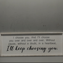 I Choose You Bedroom Wall Decor Above Bed, 32x12 Inch Romantic I Choose You Sign Couples Bedroom Decor with White Frame, Love Quotes Above Bed Wall Art for Master Room