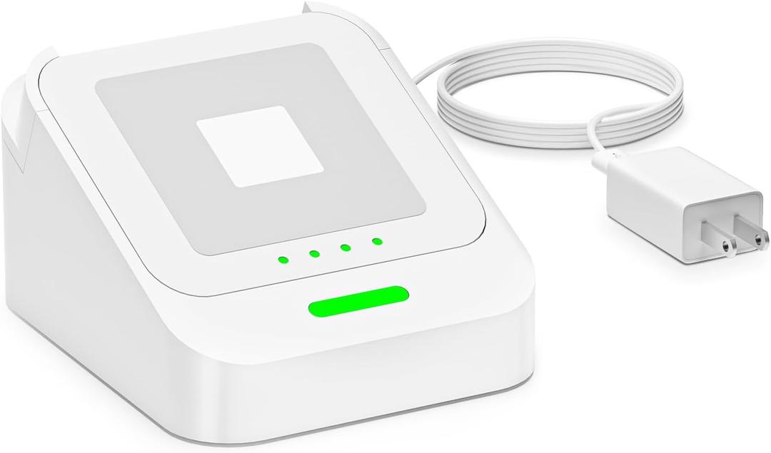 WUKUR Reader Dock for Square Card Reader 2nd Gen, Holder Stand for Square Reader 2 Gen Credit Card Reader Dock with Detachable USB-C Port and Smart Anti-Slip Button (Cable and Wall Charger Included)