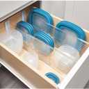 iDesign Recycled Plastic Adjustable Drawer Dividers- Set of 2 - Clear