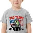 Boys 4th of July Shirt for Kids Toddler Girls T-Shirts American 250 Anniversary USA Flag Patriotic Tee 2-8 Years
, 140