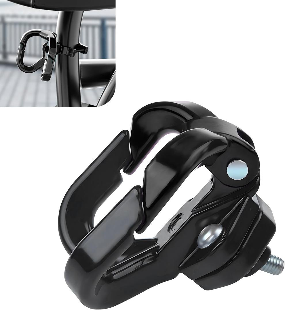 Motorcycle Helmet Hook, Motorcycle Double Claw Hook, Helmet Luggage Bag Hook Holder for Moped Scooters Bicycles (Black)