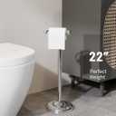 Toilet Paper Holder Stand, Polished Chrome Toilet Paper Holder Free Standing, Post Pivoting Design & Stable Weighted Base SUS304 Stainless Steel for Bathroom(Mega Roll)