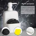 Dish Soap Dispenser - Kitchen Soap Dispenser with Sponge Holder Matte Ceramic Soap Daddy Dispenser 20oz for Kitchen (Matte White)
