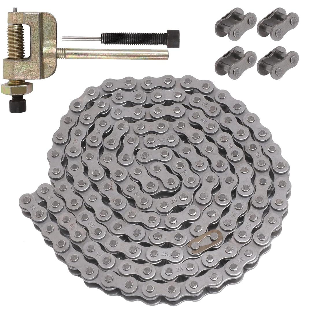 35 Roller Chain 140 Link+ Chain Breaker, fit for Coleman CT200U CC100x Baja Doodle Bug Blitz Dirt Bug Racer Motor Sports Predator 212cc Go Kart Cart Motovox Go Kart Mini Bike with Master Link