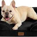 Bedsure Orthopedic Dog Bed Medium Size Dogs - Washable Medium Dog Cat Bed Waterproof, Comfort Pet Couch Sofa with Washable Removable Cover, Pets Bed with Nonskid Bottom, Black, 28"