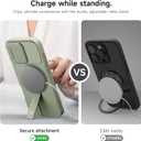 SURITCH for iPhone 16 Pro Max Case with Magnetic Camera Slide Cover and Adjustable Kickstand, Compatible with MagSafe, Shockproof Bumper Case Slim Protective Cover 6.9 Inch, Green