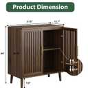 Buffet Cabinet with Storage Walnut Sideboard with Grille Doors&Adjustable Shelf, Wood Coffee Bar Storage Cabinet for Kitchen Living Room Entryway (31.5 Inch)