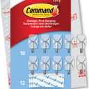 Command Small Clear Wire Toggle Hooks, 10 Wall Hook and 12 Strips, Damage-Free Hanging with Adhesive, Great for Hanging, Organization and Storage, Holds up to 0.5 lb