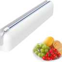 Aluminum Foil & Plastic Wrap Dispenser with Cutter - Easy One-Hand Operation, Space-Saving Kitchen Organizer for Worktops & Cabinets, Magnetic Cling Film Dispenser - Fits 12" Rolls, Gray, 14.70*2.90*2.40 IN