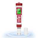 pH Meter for Water, 4 in 1 EC PPM Temp pH Tester for Hydroponic, TDS Water Tester for Drinking Water, Digital pH Meter with Backlit & ATC for Hydroponic Nutrient, Pool, Aquarium, Home Use