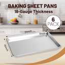 6 Pack 15" x 21" Baking Sheet Pan, Aluminum Large Size Cookie Sheets