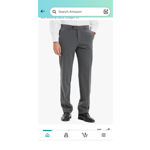 Plaid&Plain Men's Dress Pants with Elastic Waistband and Stretchy Fabric Straight Fit size 33WX30l