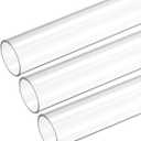 MECCANIXITY Plastic Pipe Rigid Polycarbonate Round Tube Clear 0.86"(22mm) ID 1"(25mm) OD 17" (425mm) High Impact for Lighting, Models, Water Plumbing, Pack of 3